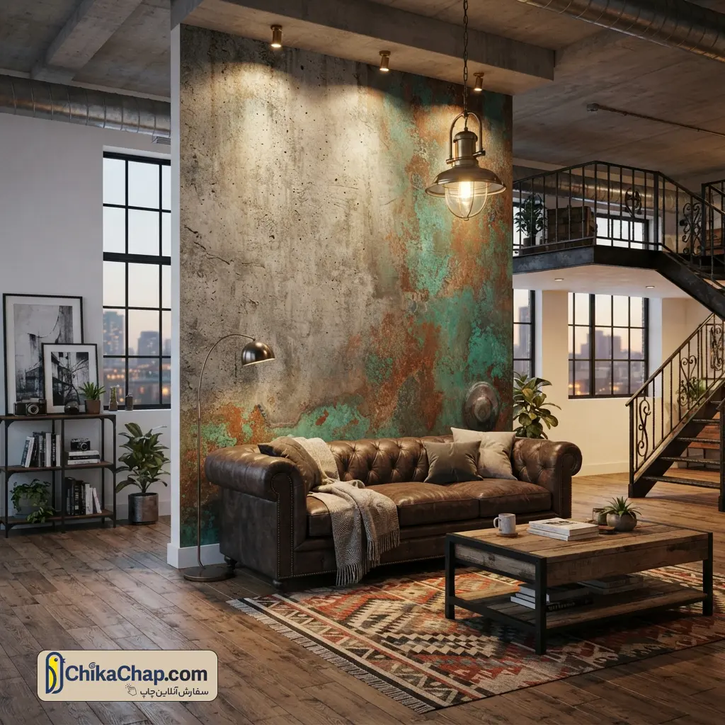 کاغذ دیواری بافتدار طرح بتن و پتینه برای خانههای مدرن و صنعتی - چیکاچاپ